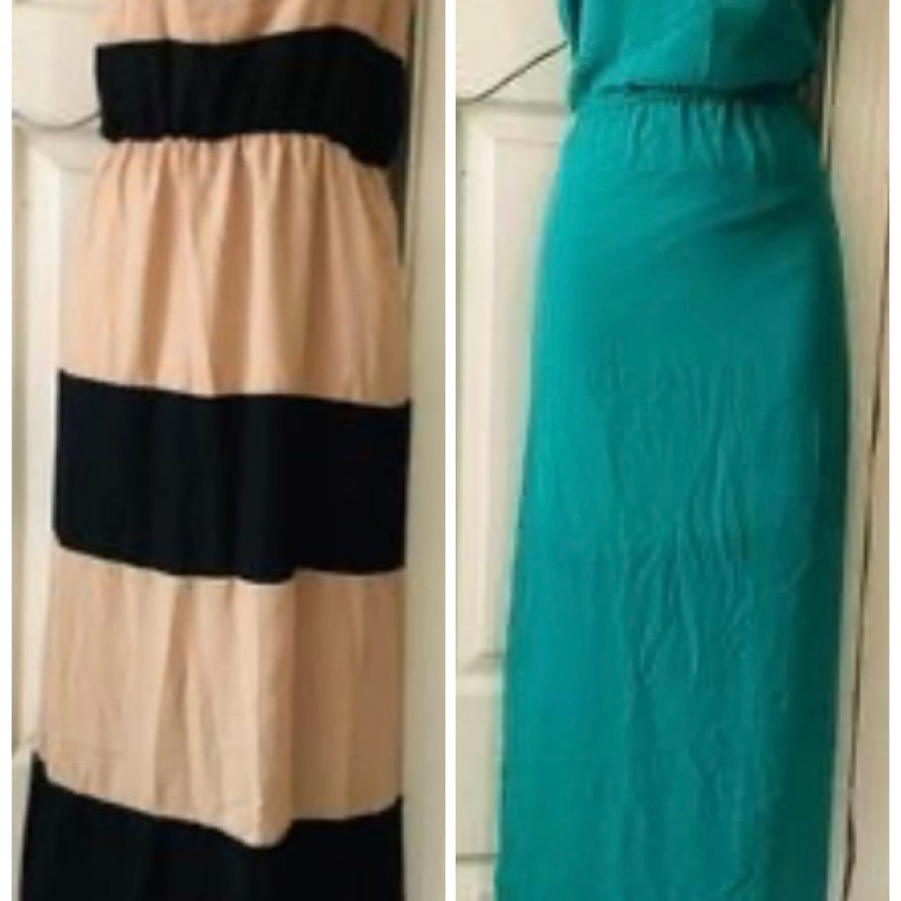Bundle of 2 Spring Summer Maxi dresses Large Aqua Ultra flirty and Lorena Rose T